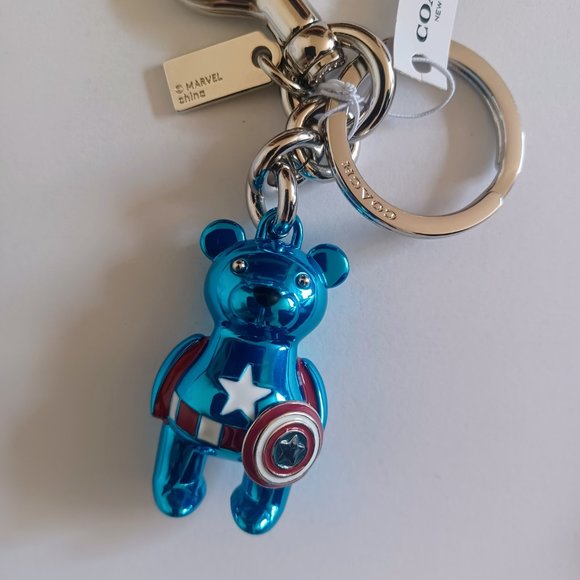 Coach Handbags - NWT Coach x Marvel Captain America Bear Bag Charm 2755